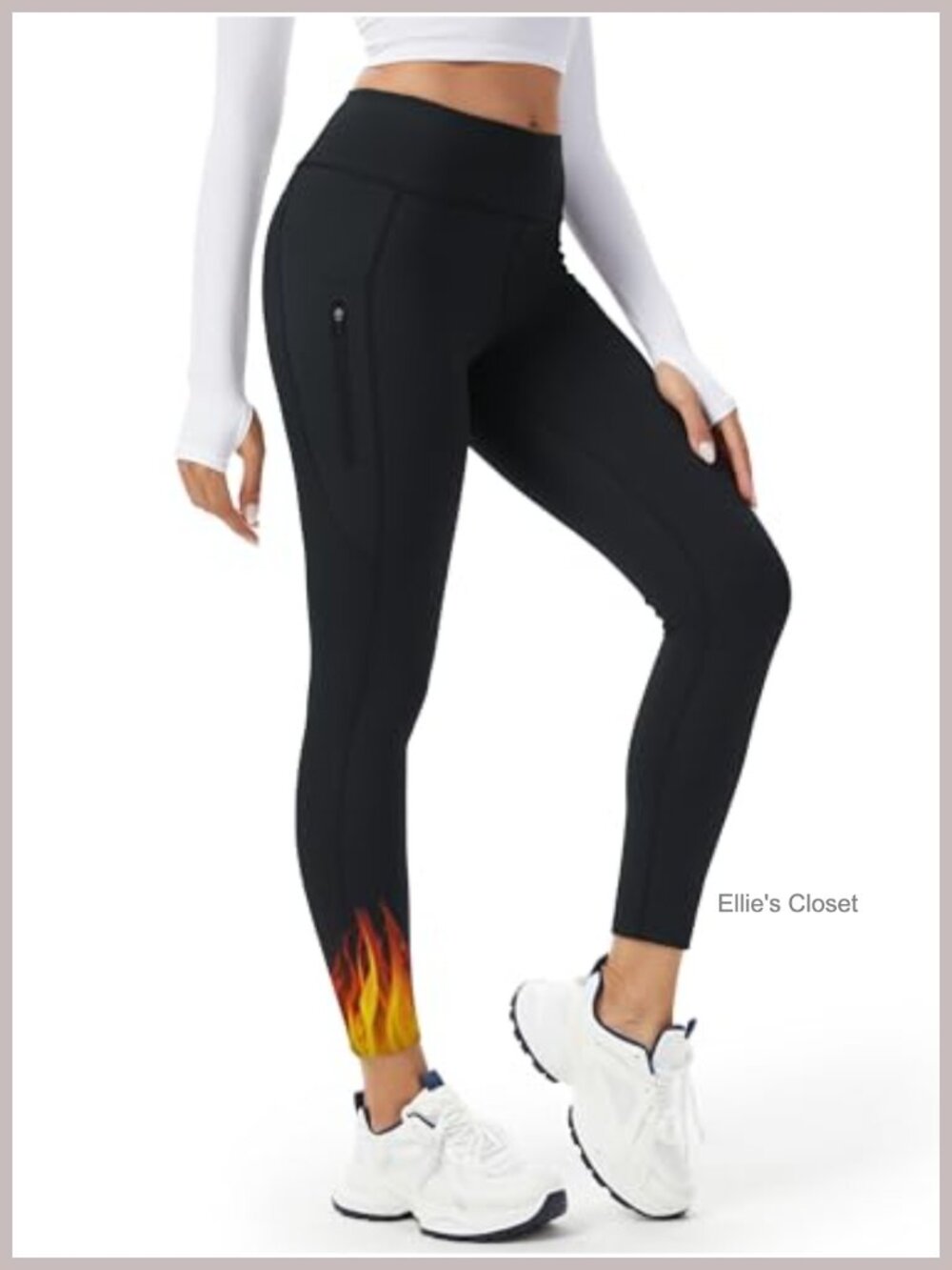Fleece Lined High Waisted Leggings with Pockets Tall Inseam 32-38 Winter